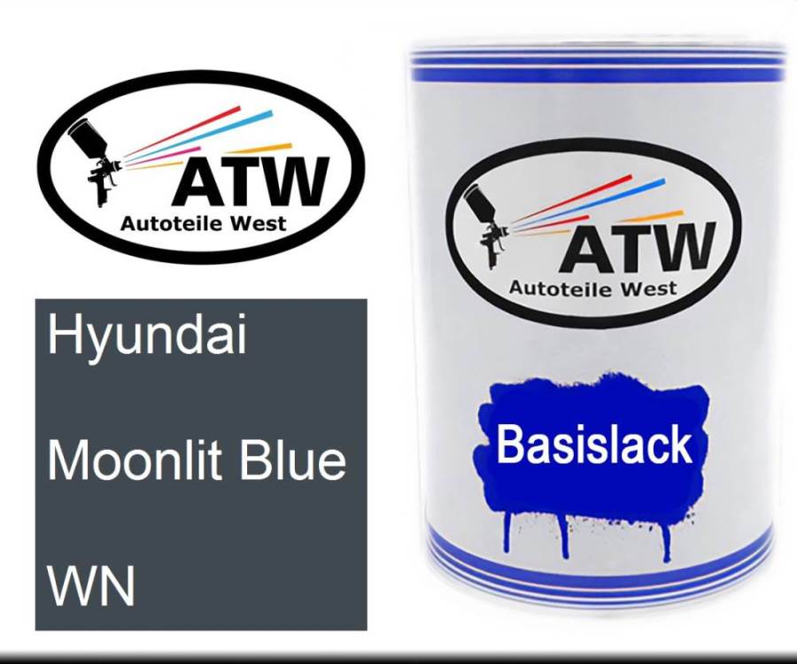 Hyundai, Moonlit Blue, WN: 500ml Lackdose, von ATW Autoteile West.